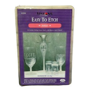 Visions Easy to Etch Etching Creme Brush Stencil Set Initials Letters Testors